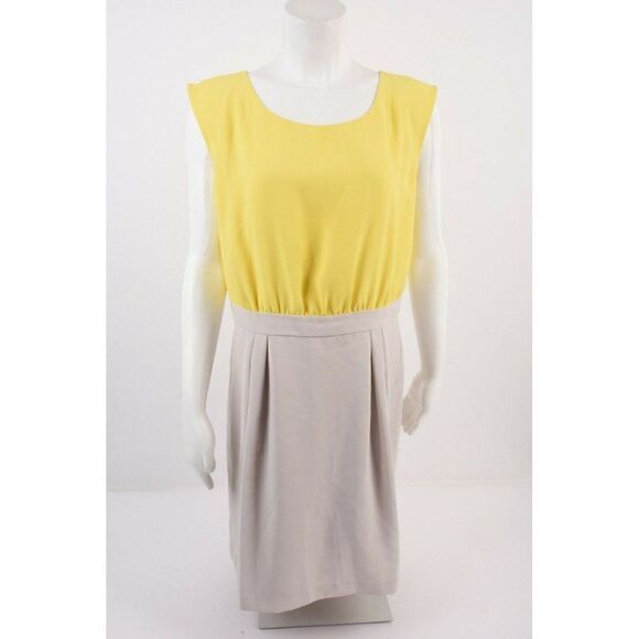 Loft Ann Taylor Womens Sheath Dress Sz 10 Yellow T - Picture 1 of 6